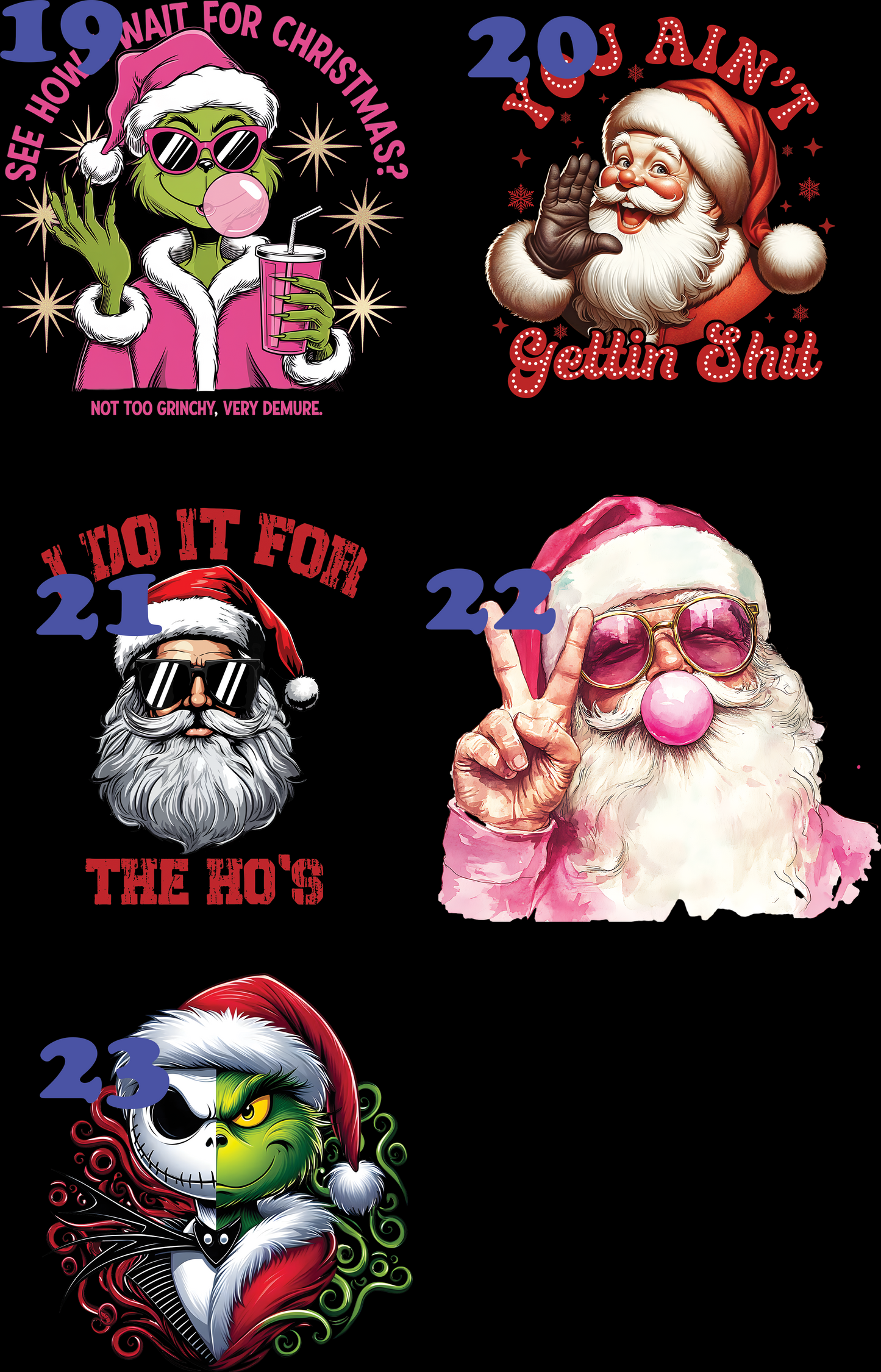 funny Christmas shirts part 2 (Black shirt)